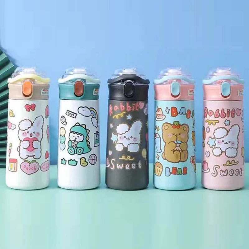 2025 Hot Selling Portable Customized Logo Stainless Steel Kids Drinking Insulated Water Bottle With Straw Lid