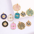 Fashion Colourful Turkish Evil Luck Eye Hand Charm PendantSimple Geometric Zircon Horoscope Sign Necklace Jewelry Supplies M36