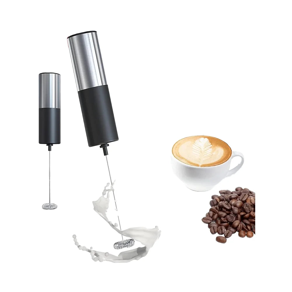 Wholesale Battery Operated Stainless Steel Handheld  Milk Frother Mini Electric Whisk Drink Mixer for Coffee Tea Collage Matcha