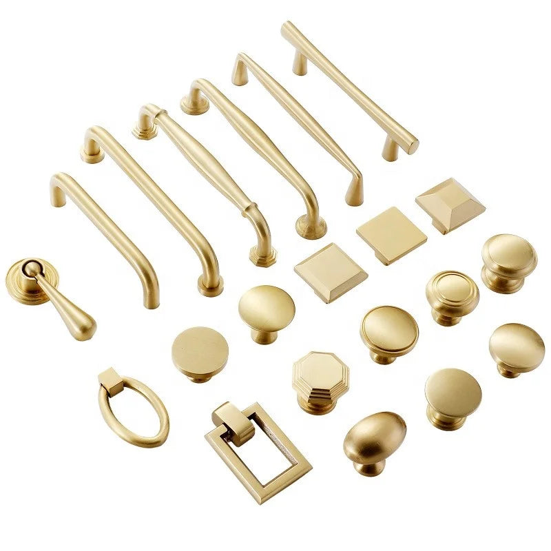 Hot Sale Brass Gold Kitchen Cabinet Door Handle Cupboard Wardrobe Closet Pull Drawer Knob