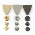 MeeTee KY529 Garment Hardware Accessories DIY Handmade Decorative Snap Fastener Down Coat Button Zinc Alloy Triangle Snap Button