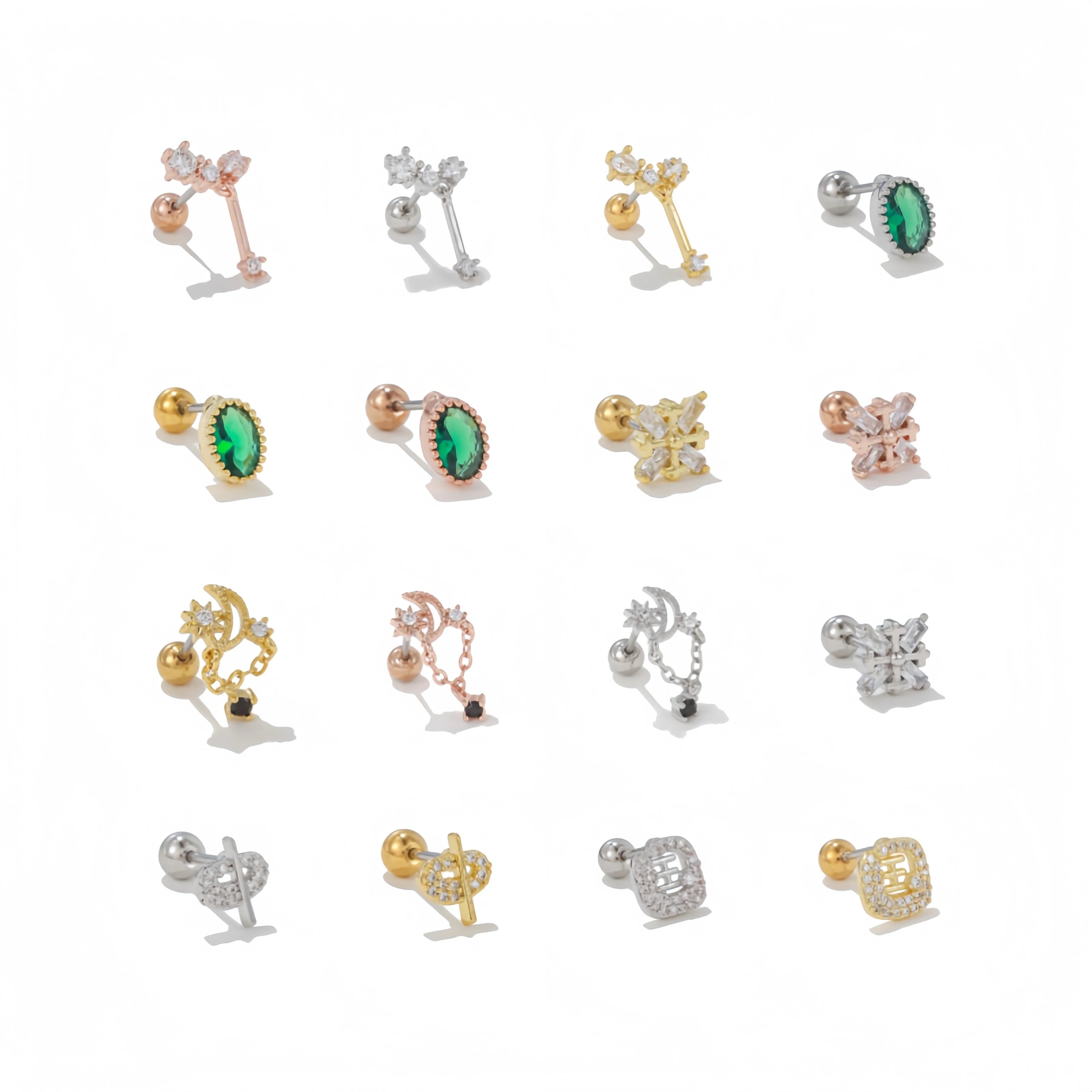 Hot Selling Creative Star Zircon Earrings 18K Gold Plated Brass Earrings Fashion Jewelry Geometric Earrings Stud for Women