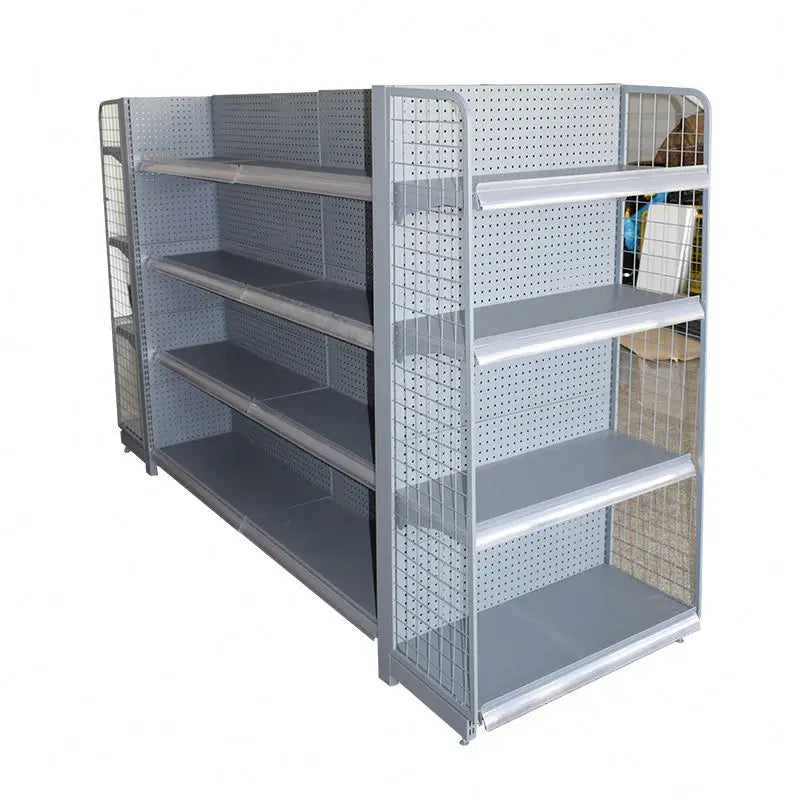 Light Duty Metal Gondola Shelf Double-Sided Supermarket Pegboard Display Rack Single-Sided Feature