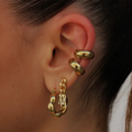 Ins Style Simple Stainless Steel 18K Gold Plate Cuff Earrings Jewelry Daily Nose Ring Ear Cuff for Women