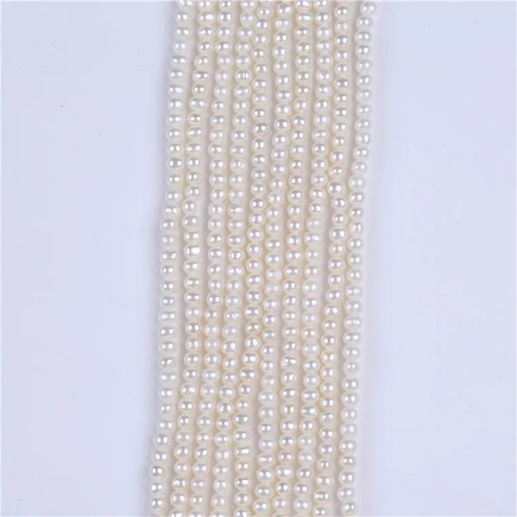 Small Pearl 3mm Round Pearl Strands White