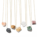 2022 Hot Sale Natural Stone Irregular Crystal Stone Gemstone Quartz Healing Point Jewelry Pendant Necklace