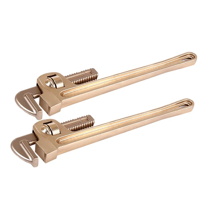 8 to 48 Inch Adjustable Antispark Die Forged Industrial Grade Heavy Duty Pipe Wrench ISO9001 Certified Used in Oil Gas Plants