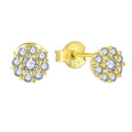 18K Gold Plated Flower Zircon Stud Earrings Women Light Luxury Wedding Party Jewelry Real 925 Sterling Silver Cute Earrings