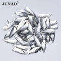 JUNAO 10*30mm Sewing Drop Crystal Clear Flatback Strass Stones Sew on Acrylic Beads Rhinestone for DIY Clothes Crafts Decoration
