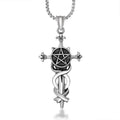 Hot Saling Fashion Chain David Star Religion Necklace Jewelry Simple Design 316l Stainless Steel Cross Pendant for Women