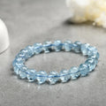 Wholesale Bulk 11mm 5A Blue Aquamarine Quartz Crystal Genuine Natural Gemstone Beads Beaded Bracelet En Adjustable Jewelry