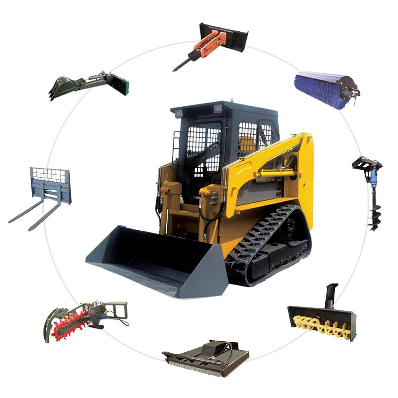 Max Operating Height 3800 mm Bucket Width 1830mm SH70T Min Skid Steer Loader  With Cabin Max Dump Distance 715 mm