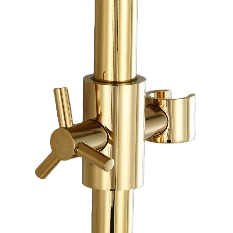 Hongdec Modern Bathroom Adjustable Handheld Shower Holder Chrome Brass Slide Bar with Easy Installation