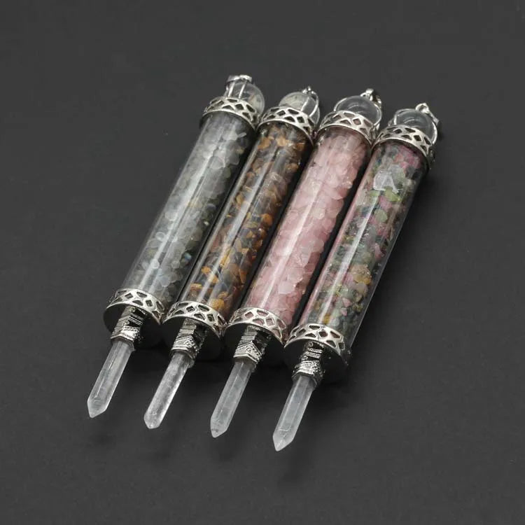 DIY Natural Crystal Quartz Plane Healing Wands Chakra Crystal  Plane Healing Wand Pendants for Sale Folk Crafts