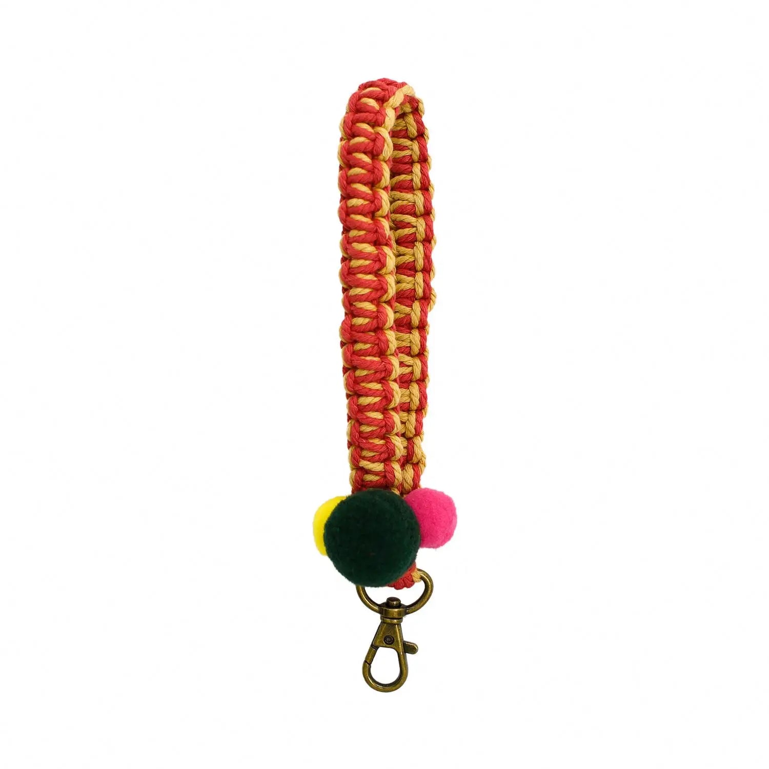 Boho Handmade Wristlet Bracelet Keychain Country Style Wrist Lanyard Key Chains Handmade Holder Women Soft Rope Macrame Keychain