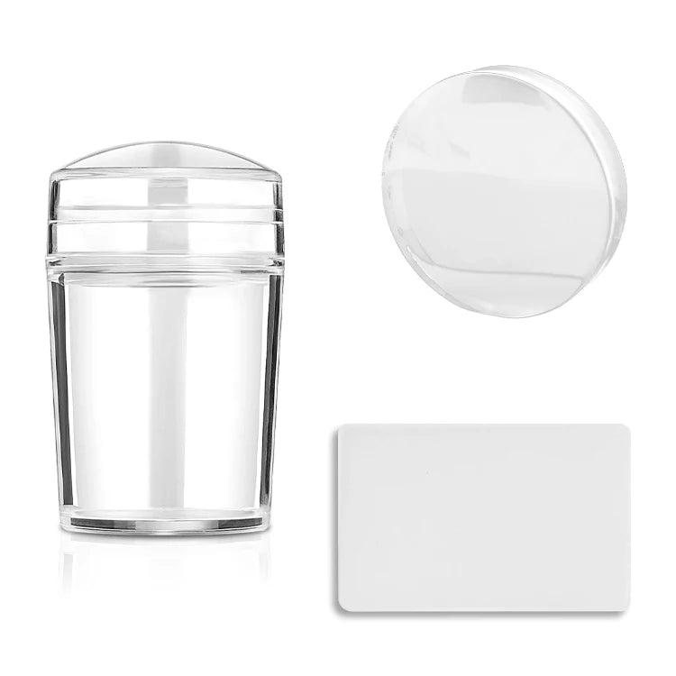 Replaceable Silicone Nail Art Stamper Manicure Design Template Transfer Clear Nail Stamper
