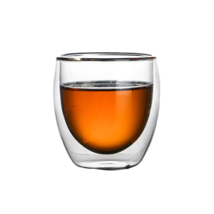 Huiqian Top Sale High Borosilicate Insulated Layer Glass Tea Double Walled Glass Coffee Cup