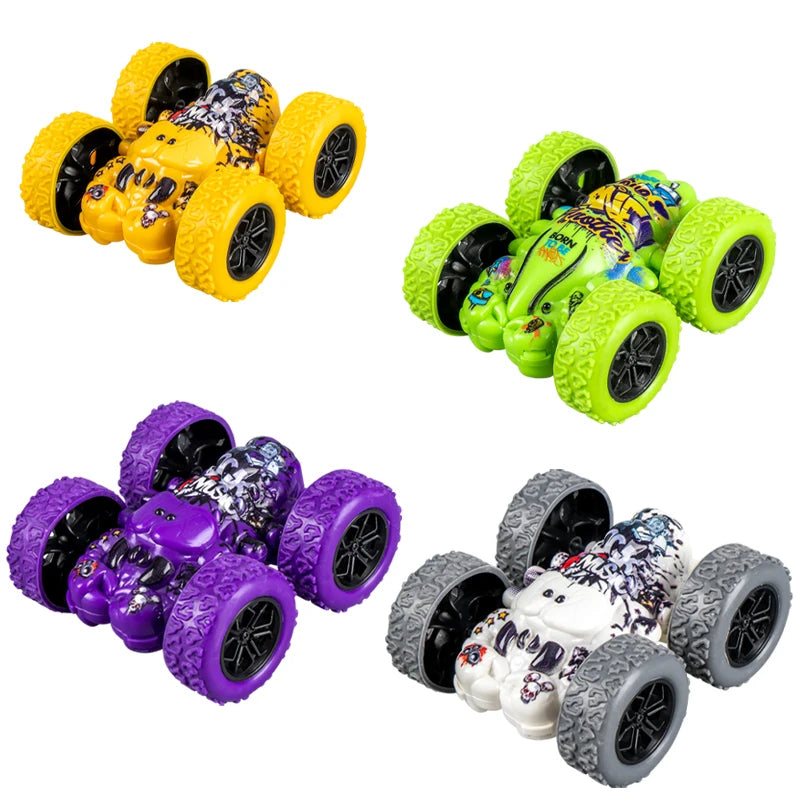 Cheap Wholesale Mini Stunt Vehicle 360 Degree Rotation Control Car Double-Sided Graffiti Inertia Flip Car Toy for Kids Toys
