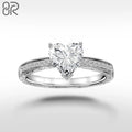 Hot Selling Lab Grown Diamond Engagement Ring GIA IGI Certified Heart Cut 10K 14K 18K Gold Fine Jewelry Rings for Women