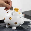 Cheap Ceramic Cute Whit Pink Piggy Bank Money Boxes Funny Money Coin Bank for Kids Adults Gift