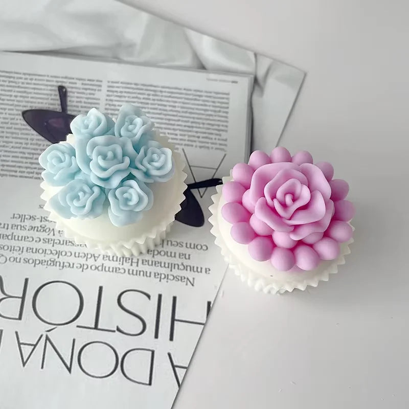 3d Aromatherapy Ice Cream Cake Mafen Cup Soap Mold Diy Gypsum Decorative Ornaments Birthday Candle Making Silicone Candle Mold