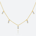Factory Wholesale Customized Gold Plated S925 Silver Solitaire Baguette Cubic Zirconia Dangle Charms Necklace for Women