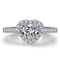Love Heart-Shaped Inlaid Zircon Ring Valentine'S Day Gift Confession Couple Ring Micro-Inlay