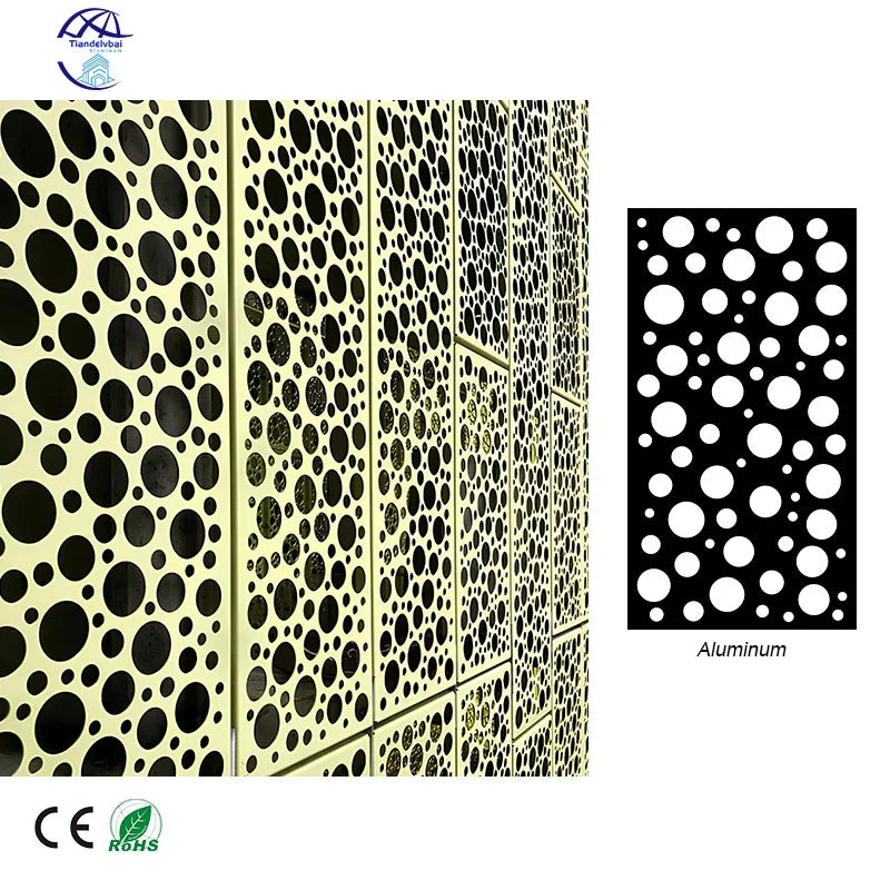 Modern Curtain Walls Cladding Facade Screen Perforated Carved Panel Aluminum Laser Cut Panels