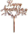 Colorful Rose Gold Acrylic Cake Topper Happy Anniversary Glitter Wedding Cake Topper Decorations Wedding Birthday Cupcake Topper