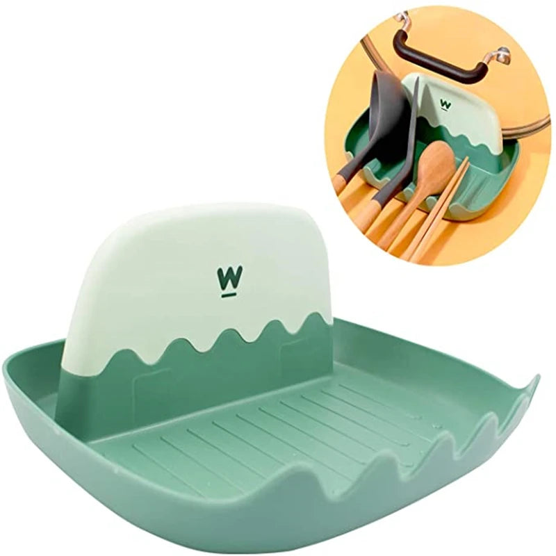 Multifunctional Plastic Spoon Rest Rack Stand for Kitchen Organizer Tableware Storage Lid Holder Home Accessory OEM ODM Design