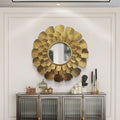 Nordic Style Creative Copper Wall Mirror Living Room Bedroom TV Background Decorative Furniture Mirror