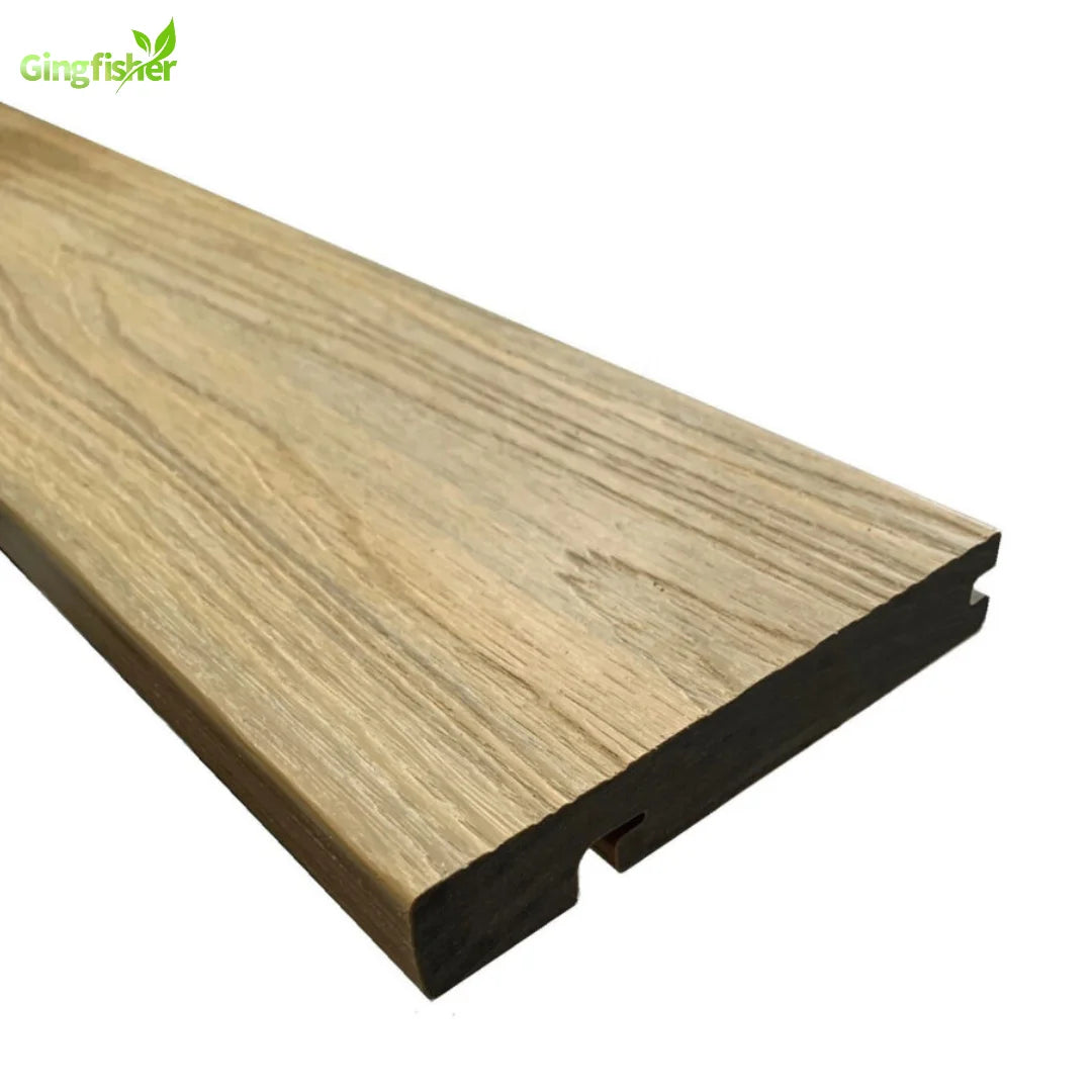 Modern Premium WPC Deck Bullnose Edges Waterproof Stylish Protective Edging for Outdoor Patios Gardens Easy Click Brushed