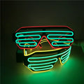 Costume Party Favors Shutter Wire Neon Rave Glasses Wireless Light up LED Glasses Flashing Sunglasses