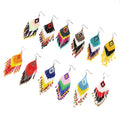 Beautiful Bohemian Tassel Earrings Ethnic Handmade Beaded Earrings Colorful Rice Beads Earrings for Women Girls