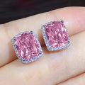 CAOSHI 2025 New Arrivals Fashion Luxury 925 Silver Coating Girl Party Gift Jewelry Zircon Stud Pink Earrings for Women Wedding