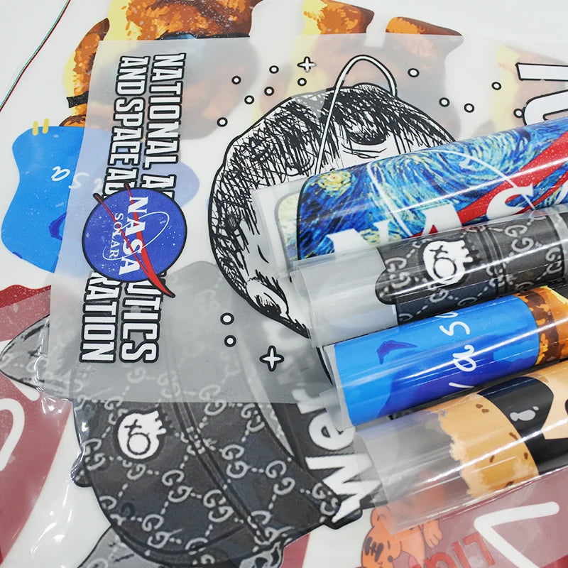 Custom Durable Full-Color Washable Plastisol Heat Transfer Printing Die Cut Stickers for T Shirts and Garment Use