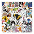 52pcs Cute Animal Vinyl Decorative Sticker Pack for Kids Laptop Motorcycle Car Water Bottle Luggage Diy Creative