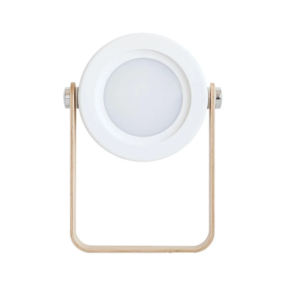 Portable LED Lantern Table Light with Wooden Handle minimalist ABS material for Bedroom Cordless Battery