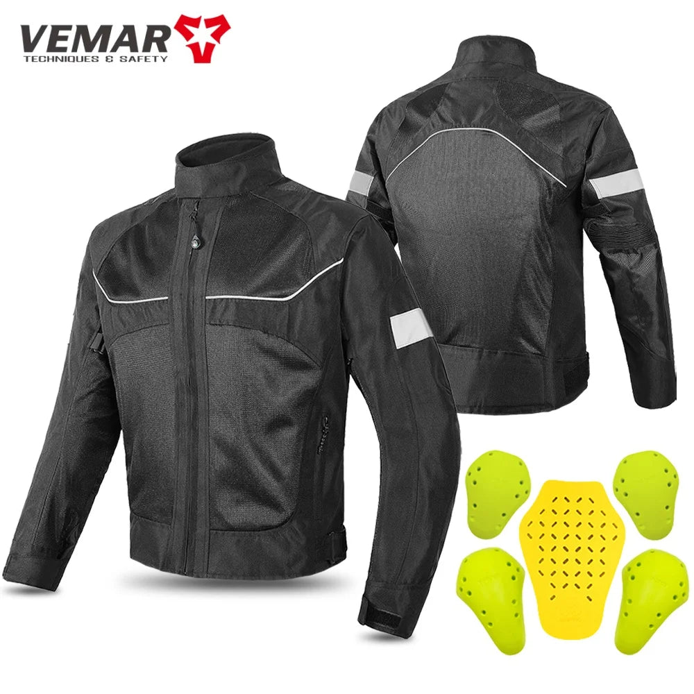 Summer Motorcycle Jackets Men Motocross Riding Jacket with Armor Motorbike Protective Pads Gear Racing Jacket