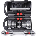 Factory Supply Boxed Iron & Rubber Coated Adjustable Dumbbell Barbell Set 15-20kg Household Fitness Equipment