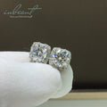 Silver 925 Original Total 4 Carat Brilliant Cut Diamond Test Past D Color Moissanite Square Stud Earrings Women Gemstone Jewelry