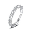 New fashion 925 sterling silver hollow micro inlay cz diamond band women zircon stone ring