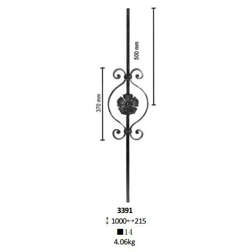 Ornamental Forged Steel Elements Balusters  for Staircase Railing Handrail Balcony Balustrade Gate Fence Parts