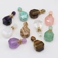 Hongzhuo OEM Hot Sale Custom Natural Stone Perfume Bottle Faceted Shape Pendant Necklace for Woman Jewelry