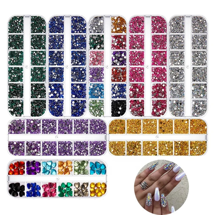 Colorful Nail Art Rhinestones Flatback Crystal AB Strass Sewing&Fabric Garment Shiny Diamond Glitter Nail Crystals Rhinestones