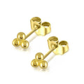 SP Custom 925 Sterling Silver 18K Gold Plated S925 Sterling Silver Stud Three-ball Dot Earrings