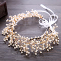 Morili Wedding Jewelry Headdress For Bride Handmade Hair Crown Tiaras Floral Crystal Pearl Headbands Hair Ornament MTB8