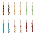New Trendy Boho Minimalist Brass Hoop Earrings Turquoise Gravel Dangle Long Natural Tiny Healing Stone Fashion for Teen Women