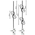 Ornamental Wrought Iron Hammered Balusters for Staircase Railing Handrail Balustrade Balcony Gate Fence Parts