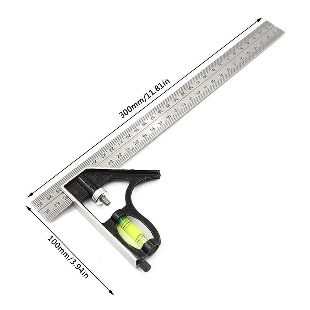 Yunbei Source 300mm Stainless Steel Activity Combination Angle Ruler Rod Civil Engineering Measuring Tool ODM Customized Support